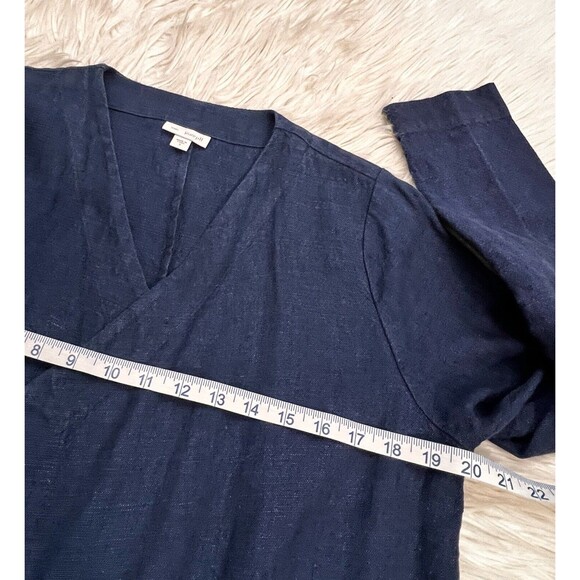 Pure Jill 100% Linen Open Front Jacket Blue Long Sleeve Pockets Womens SZ S - Picture 4 of 6